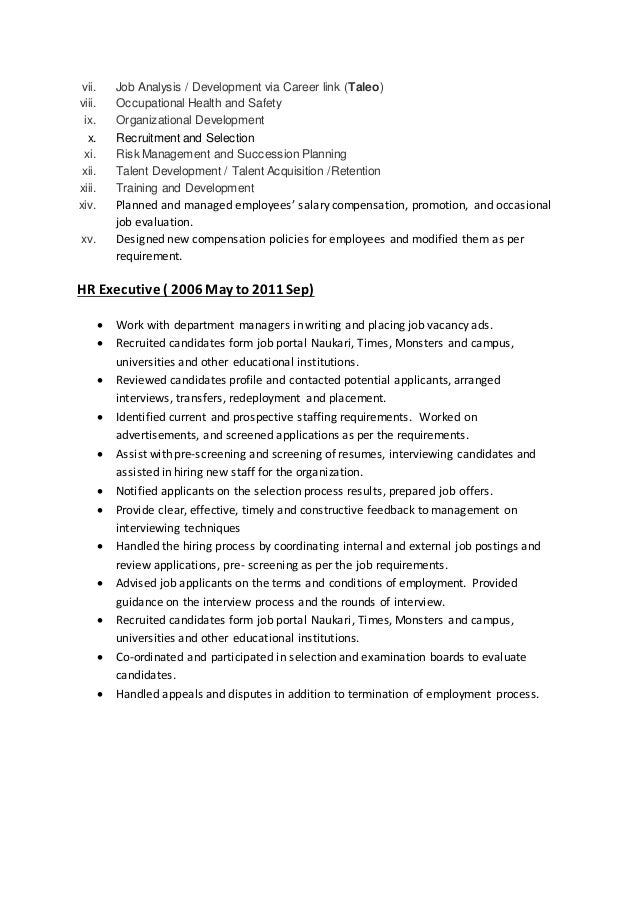 organizational development resumes