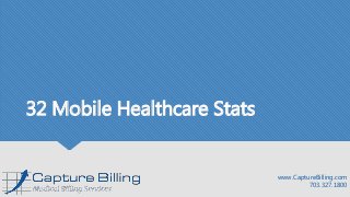 32 Mobile Healthcare Stats
www.CaptureBilling.com
703.327.1800
 