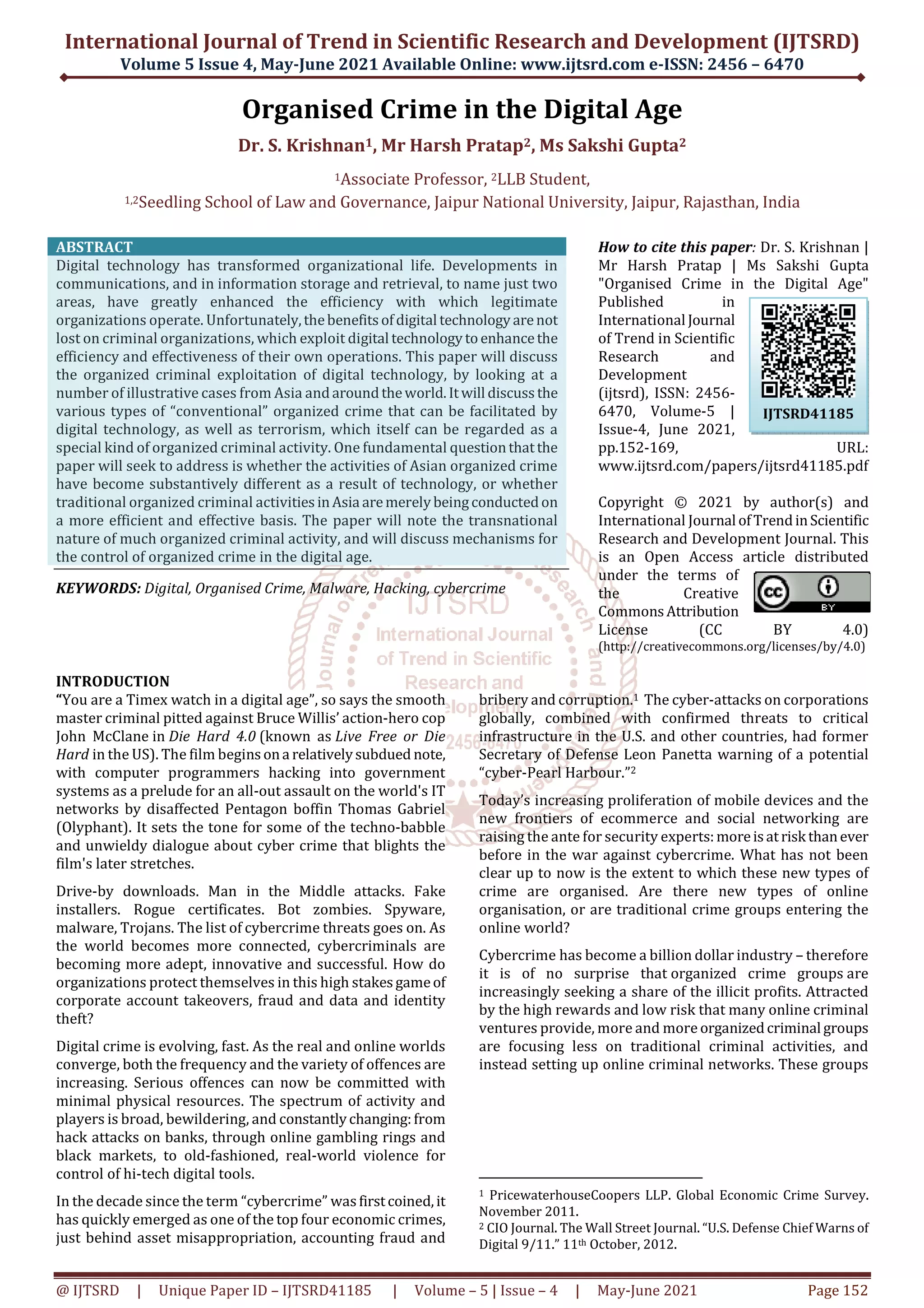 Organised Crime in the Digital Age | PDF