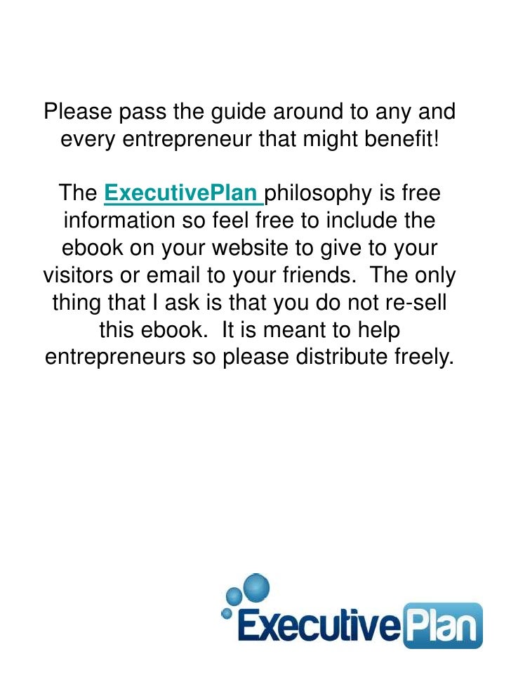 how to write a business plan free ebook