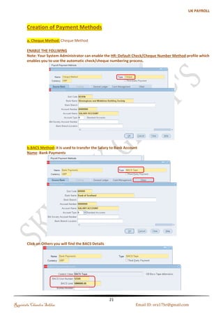 d. Place your curser on Interdepartmental and click Flexfield qualifier and check the box 
Interdepartmental : QF: Balancing, Organization, Payroll 
e. Place your curser on Product and click Flexfield qualifier and check the box 
Product : QF: Balancing, Organization 
Note: Click on Allow Dynamic Insert and Freeze Flexfield Definition and Compile it (see the above fig. 
Job) 
Payroll to GL Segment Mapping 
We have other Key Flexfield I will explain it later 
Bank Details 
Soft Code 
Personal Analysis Key Flexfield 
Regintala Chandra Sekhar Page 21 ora17hr@gmail.com 
 