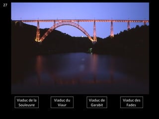 Viaduc de la
Souleuvre
Viaduc du
Viaur
Viaduc de
Garabit
Viaduc des
Fades
27
 