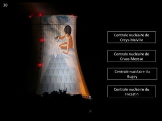 Centrale nucléaire de
Creys-Malville
Centrale nucléaire de
Cruas-Meysse
Centrale nucléaire du
Bugey
Centrale nucléaire du
Tricastin
30
 