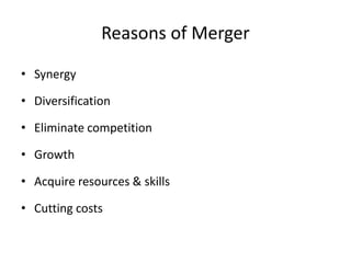Why Merge Meaning & Reasons, Calculation of Merger Effects | PPTX