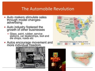 Mass-Consumption Economy Commercialization led to fame of sports stars Ruth/Grange/ Dempsey.Consumers could now buy new marvels refrigerators, vacuums, cars, radios etc. on installment plans.Economy now vulnerable to disruptions of credit structure. 
