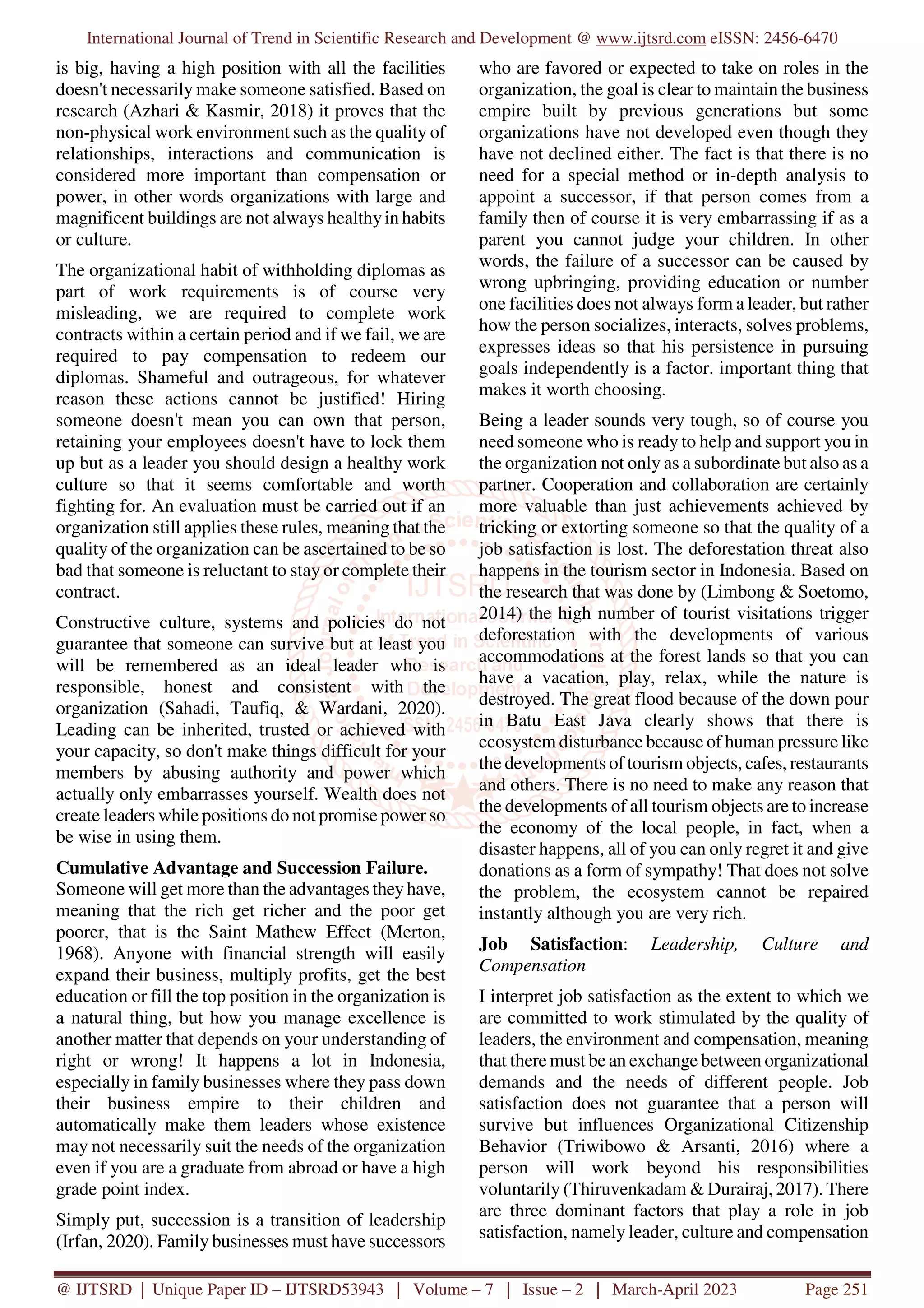 Toxic Leadership, Culture and Job Satisfaction in Indonesia PDF