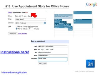 #19: Use Appointment Slots for Office Hours

Instructions here!

Intermediate Application

 