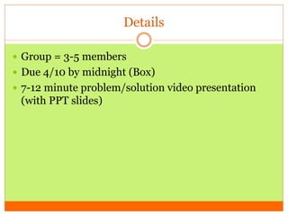 33. conversation starters, group project introduction | PPT