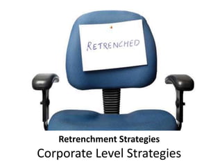 Retrenchment Strategies
Corporate Level Strategies
 