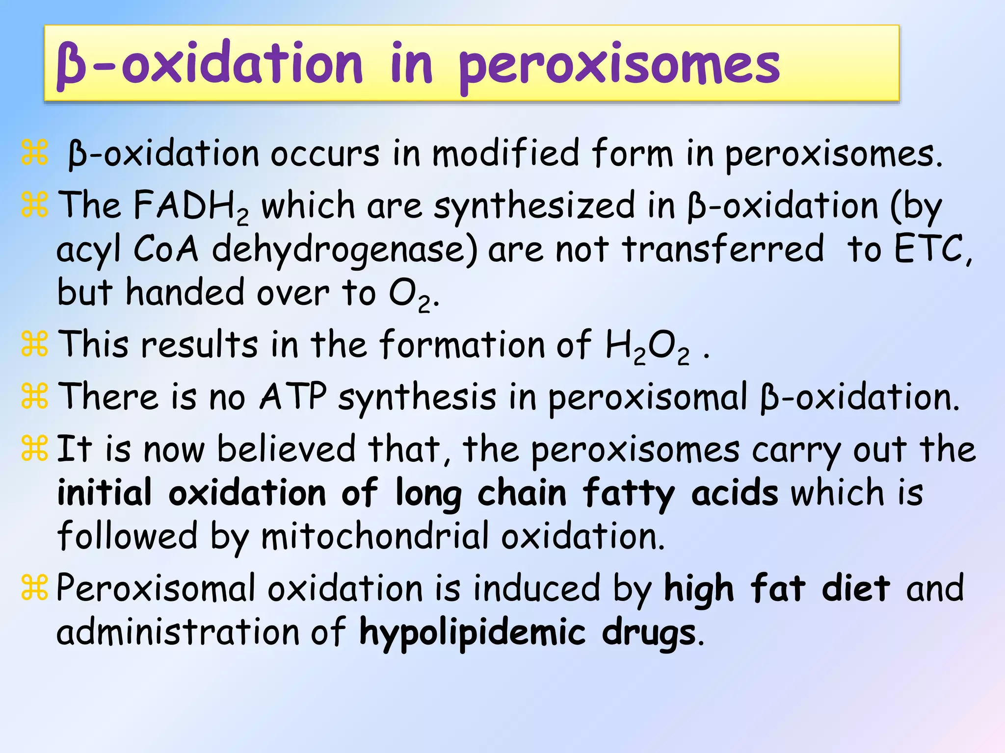 Oxidation of fatty acids | PPSX