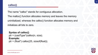 33. Dynamic Memory Allocation in C programming | PPTX