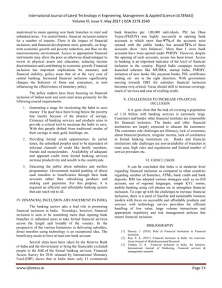 The State of Financial Inclusion – An Overview and Advancement | PDF