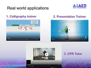 Real world applications
3. CPR Tutor
2. Presentation Trainer1. Calligraphy trainer
 