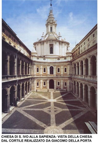 CHIESA DI S. IVO ALLA SAPIENZA: VISTA DELLA CHIESA
DAL CORTILE REALIZZATO DA GIACOMO DELLA PORTA
 