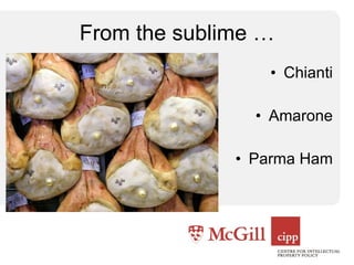 From the sublime … Chianti Amarone Parma Ham 