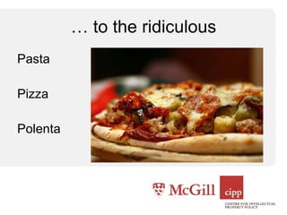 …  to the ridiculous Pasta Pizza Polenta 