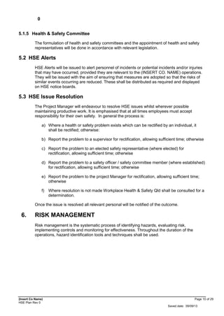 Health, Safety and Environmental Management Plan | PDF