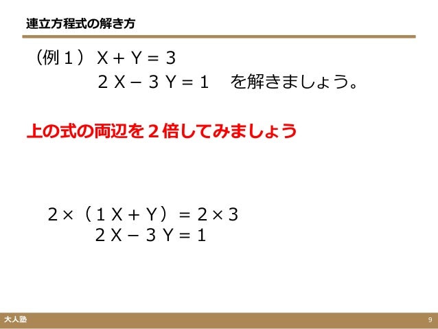 連立方程式 加減法