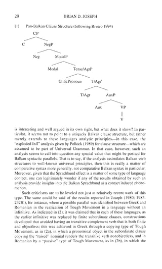 Comparative Syntax Of The Balkan Languages Rivero Maraluisa | PDF