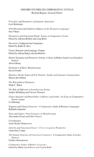 Comparative Syntax Of The Balkan Languages Rivero Maraluisa | PDF