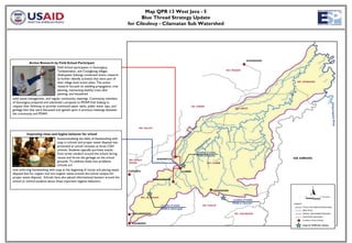 Map QPR 13 West Java - 5
                                                                                            Blue Thread Strategy Update
                                                                                      for Cileuleuy - Cilamatan Sub Watershed




                                                                                                                                                                                                                 GUNUNGSARI
             Action Research by Field School Participant
                                  Field School participants in Gunungtua,
                                  Tambakmekar, and Cirangkong villages                                                                                                                         KEC. PEGADEN

                                  (Kabupaten Subang) conducted action research
                                  to further identify activities that were part of
                                  their village level action plans. The action                                                                                                                                                  KEC. CIPUNAGARA

                                  research focused on seedling propagation, tree
                                  planting, maintaining healthy trees after
                                  planting, and household
solid waste management, and regular community meetings. Community members
of Gunungtua prepared and submitted a proposal to PDAM Kab Subang to




                                                                                                                                                                                                                                                                  Cipunagara River
request their followup to provide communal septic tanks, public water taps, and                                                                      KEC. SUBANG
                                                                                                                                                                                                      KEC. CIBOGO
garbage bins that were discussed and agreed upon in previous meetings between
the community and PDAM.


                                                                                                                                                                r
                                                                                              KEC. KALIJATI                                                ve
                                                                                                                                                         Ri
                                                                                                                                                    uy
           Improving clean and hygine behavior for school                                                                                     ul
                                                                                                                                                e
                                                                                                                                         le
                                   Institutionalizing the habit of handwashing with                                                    Ci                                         er
                                                                                                                                                                              v
                                   soap in schools and proper waste disposal was                                                                                           Ri
                                                                                                                                                                       n
                                   promoted at school recesses at three CGH                                                                                       a ta
                                                                                                                                                                 m
                                   schools. Students typically purchase snacks                                                                                la
                                                                                                                                                           Ci
                                                                                                                                                            Location of intake
                                   from street vendors around the school during
                                                                                                                                                            PDAM at Cijambe
                                   recess and throw the garbage on the school                                   GUNUNGTUA                                                                                                     KAB. SUMEDANG
                                                                                      KEC. SAGALA
                                   grounds. To address these two problems,            HERANG                                                                                KEC. CIJAMBE
                                   schools are
now enforcing handwashing with soap at the beginning of recess and placing waste      CIJENGKOL                                    CIJAMBE
disposal bins for organic and non-organic waste around the school campus for
proper waste disposal. Schools have also placed informational banners around the
                                                                                                              TAMBAKMEKAR
school to remind students about these important hygiene behaviors.

                                                                                                                                                                                       CIRANGKONG


                                                                                                KEC. JALANCAGAK
                                                                                                                                                                                                     Location of intake
                                                                                                                                                                                                    PDAM at Cipondoh
                                                                                                                  Location of intake                                KEC. CISALAK
                                                                                                                  PDAM at Jalancagak
                                                                                        CURUGRENDENG                                                                                                  KEC. TANJUNGSARI



                                                                                        SUKAMANDI
                                                                                                                                                                                                                                    Intake for PDAM Kab. Subang
 