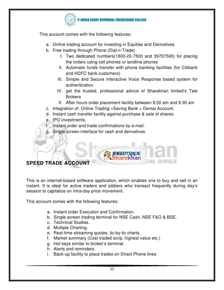Project report on online stock trading system