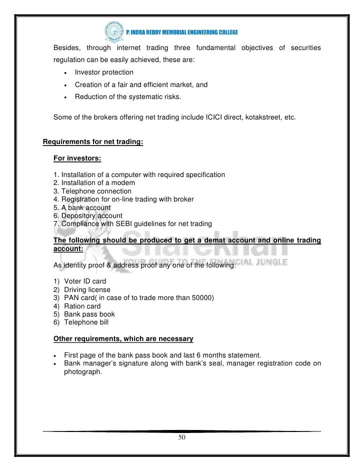 Project report on online stock trading system