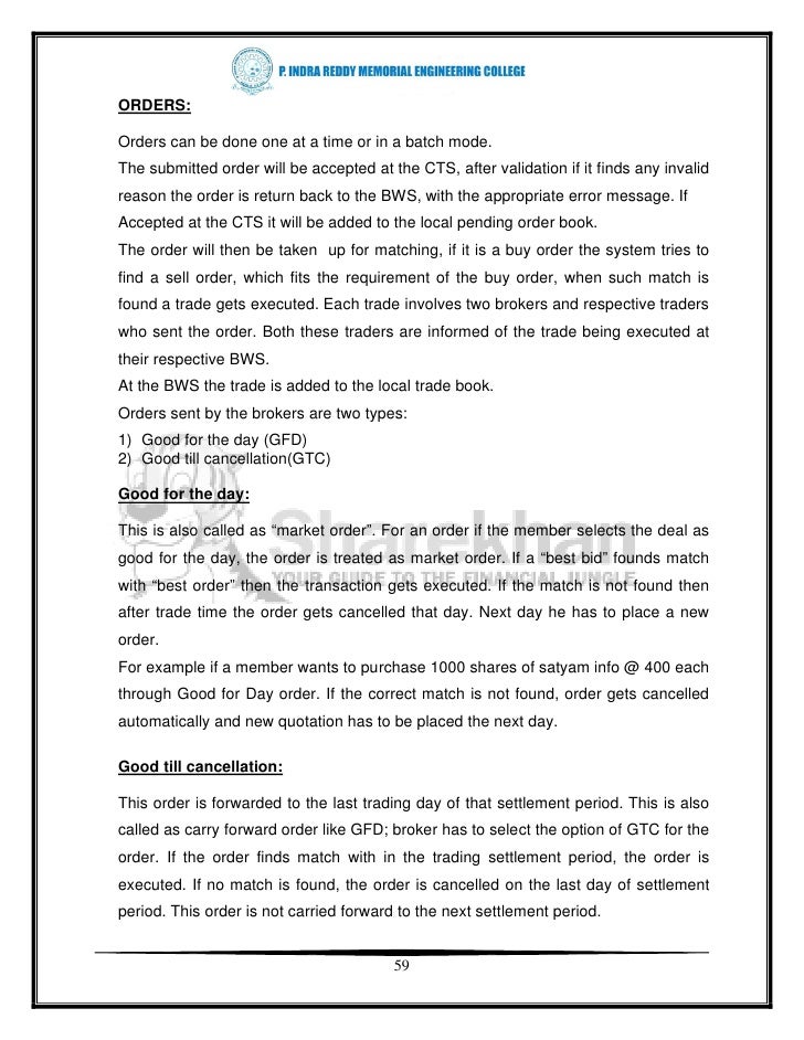 Project report on online stock trading system