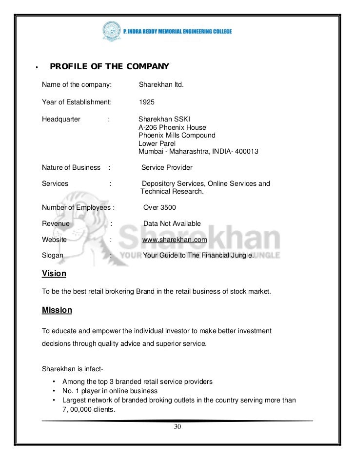 Project report on online stock trading system