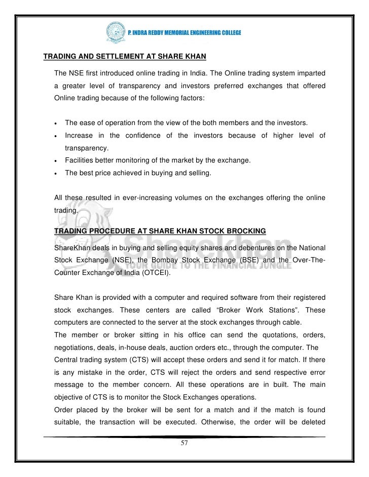 Project report on online stock trading system