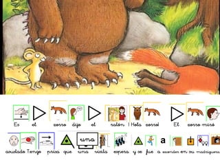 Es el zorro dijo el ratón ¡ Hola zorro! El zorro miró
asustado Tengo prisa que una visita espera y se fue a esconder en su madriguera
una
 