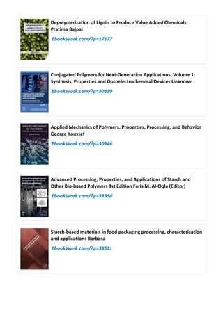 Biobased Polymers: Sustainable Packaging Properties and Applications | PDF