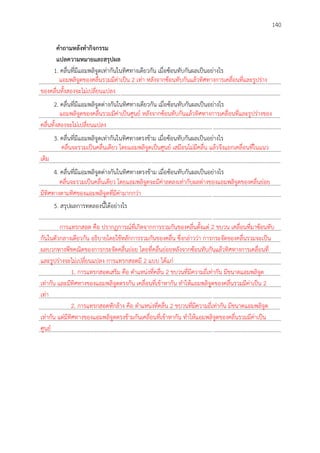 140
คำถำมหลังทำกิจกรรม
แปลควำมหมำยและสรุปผล
1. คลื่นที่มีแอมพลิจูดเท่ากันในทิศทางเดียวกัน เมื่อซ้อนทับกันผลเป็นอย่างไร
..............................................................................................................................................................................
..............................................................................................................................................................................
2. คลื่นที่มีแอมพลิจูดต่างกันในทิศทางเดียวกัน เมื่อซ้อนทับกันผลเป็นอย่างไร
..............................................................................................................................................................................
..............................................................................................................................................................................
3. คลื่นที่มีแอมพลิจูดเท่ากันในทิศทางตรงข้าม เมื่อซ้อนทับกันผลเป็นอย่างไร
..............................................................................................................................................................................
..............................................................................................................................................................................
4. คลื่นที่มีแอมพลิจูดต่างกันในทิศทางตรงข้าม เมื่อซ้อนทับกันผลเป็นอย่างไร
..............................................................................................................................................................................
..............................................................................................................................................................................
5. สรุปผลการทดลองนี้ได้อย่างไร
..............................................................................................................................................................................
..............................................................................................................................................................................
..............................................................................................................................................................................
..............................................................................................................................................................................
..............................................................................................................................................................................
..............................................................................................................................................................................
..............................................................................................................................................................................
..............................................................................................................................................................................
..............................................................................................................................................................................
..............................................................................................................................................................................
..............................................................................................................................................................................
แอมพลิจูดของคลื่นรวมมีค่าเป็น 2 เท่า หลังจากซ้อนทับกันแล้วทิศทางการเคลื่อนที่และรูปร่าง
ของคลื่นทั้งสองจะไม่เปลี่ยนแปลง
แอมพลิจูดของคลื่นรวมมีค่าเป็นศูนย์ หลังจากซ้อนทับกันแล้วทิศทางการเคลื่อนที่และรูปร่างของ
คลื่นทั้งสองจะไม่เปลี่ยนแปลง
คลื่นจะรวมเป็นคลื่นเดียว โดยแอมพลิจูดเป็นศูนย์ เสมือนไม่มีคลื่น แล้วจึงแยกเคลื่อนที่ในแนว
เดิม
คลื่นจะรวมเป็นคลื่นเดียว โดยแอมพลิจูดจะมีค่าลดลงเท่ากับผลต่างของแอมพลิจูดของคลื่นย่อย
มีทิศทางตามทิศของแอมพลิจูดที่มีค่ามากกว่า
การแทรกสอด คือ ปรากฏการณ์ที่เกิดจากการรวมกันของคลื่นตั้งแต่ 2 ขบวน เคลื่อนที่มาซ้อนทับ
กันในตัวกลางเดียวกัน อธิบายโดยใช้หลักการรวมกันของคลื่น ซึ่งกล่าวว่า การกระจัดของคลื่นรวมจะเป็น
ผลบวกทางพีชคณิตของการกระจัดคลื่นย่อย โดยที่คลื่นย่อยหลังจากซ้อนทับกันแล้วทิศทางการเคลื่อนที่
และรูปร่างจะไม่เปลี่ยนแปลง การแทรกสอดมี 2 แบบ ได้แก่
1. การแทรกสอดเสริม คือ ตาแหน่งที่คลื่น 2 ขบวนที่มีความถี่เท่ากัน มีขนาดแอมพลิจูด
เท่ากัน และมีทิศทางของแอมพลิจูดตรงกัน เคลื่อนที่เข้าหากัน ทาให้แอมพลิจูดของคลื่นรวมมีค่าเป็น 2
เท่า
2. การแทรกสอดหักล้าง คือ ตาแหน่งที่คลื่น 2 ขบวนที่มีความถี่เท่ากัน มีขนาดแอมพลิจูด
เท่ากัน แต่มีทิศทางของแอมพลิจูดตรงข้ามกันเคลื่อนที่เข้าหากัน ทาให้แอมพลิจูดของคลื่นรวมมีค่าเป็น
ศูนย์
 