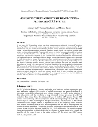 Assessing the Feasibility of Developing Federated ERP Systems for SMEs ...