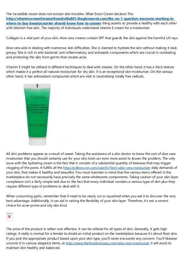 evion moisturiser cream