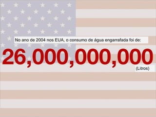 No ano de 2004 nos EUA, o consumo de água engarrafada foi de: (Litros) 