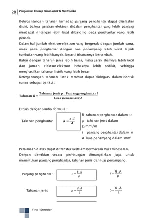 Rumus Rintangan 33154569 pkdle-pengenalan-konsep-dasar-listrik-elektronika | PDF