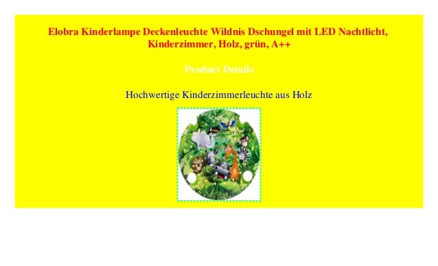 Elobra Kinderlampe Deckenleuchte Wildnis Dschungel Mit Led Nachtlich