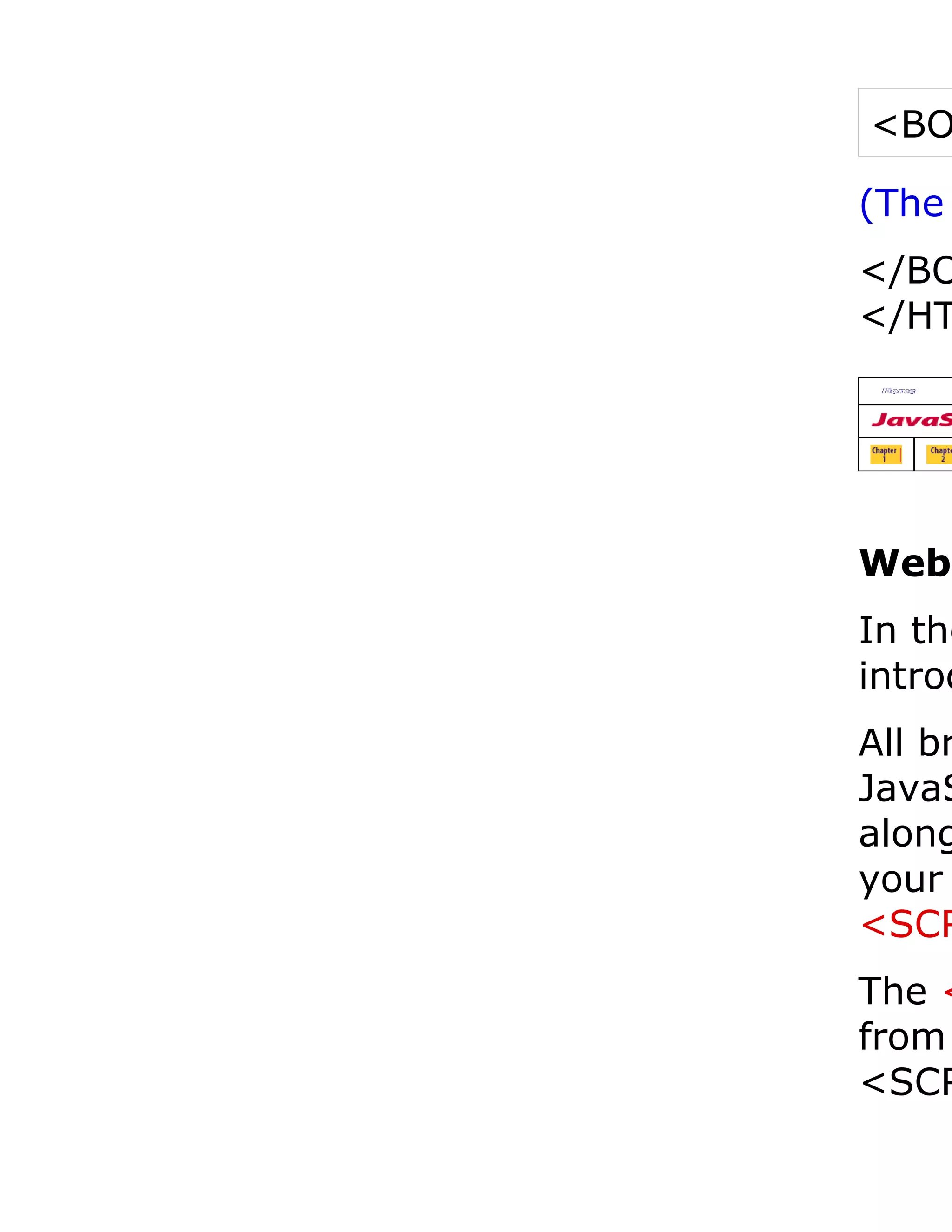 <BO (The </BO </HT Webt In the introd All br JavaS along your <SCR The < from <SCR 