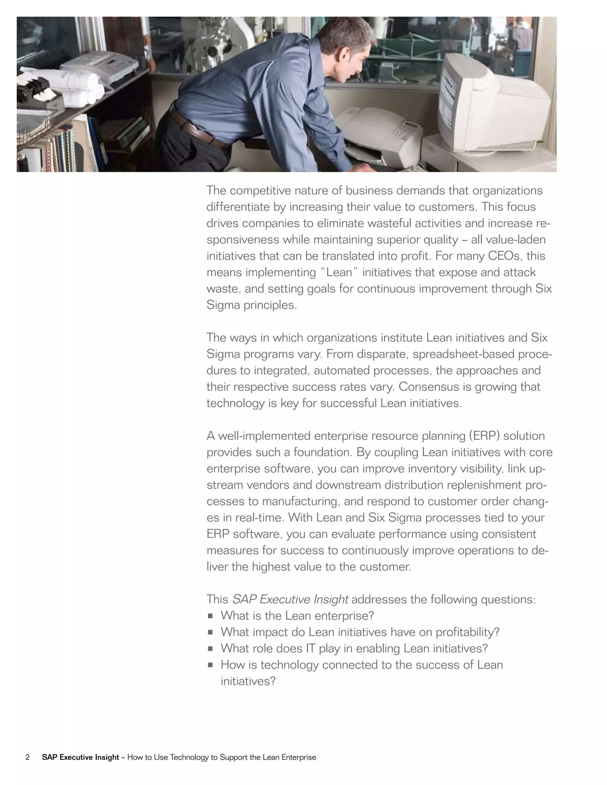How to Use Technology to Support the Lean Enterprise | PDF
