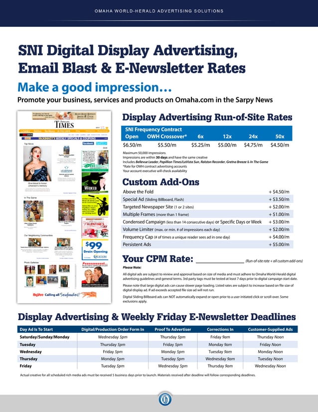 Digital Advertising Rate Card (January 2015)