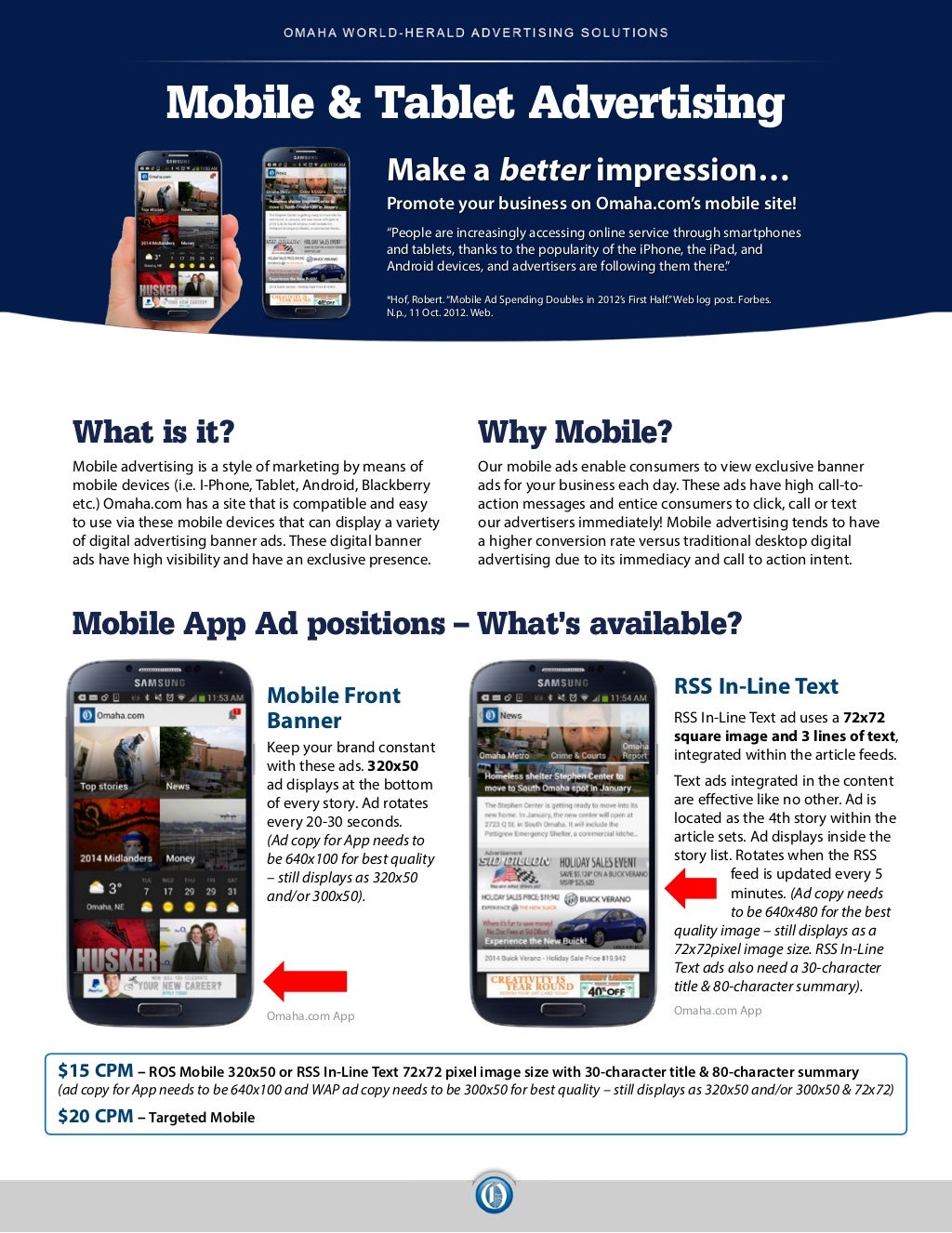 Digital Advertising Rate Card (January 2015)