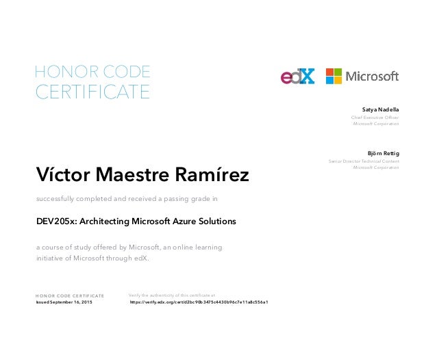 dev205x architecting microsoft azure solutions certificate microsoft online certification