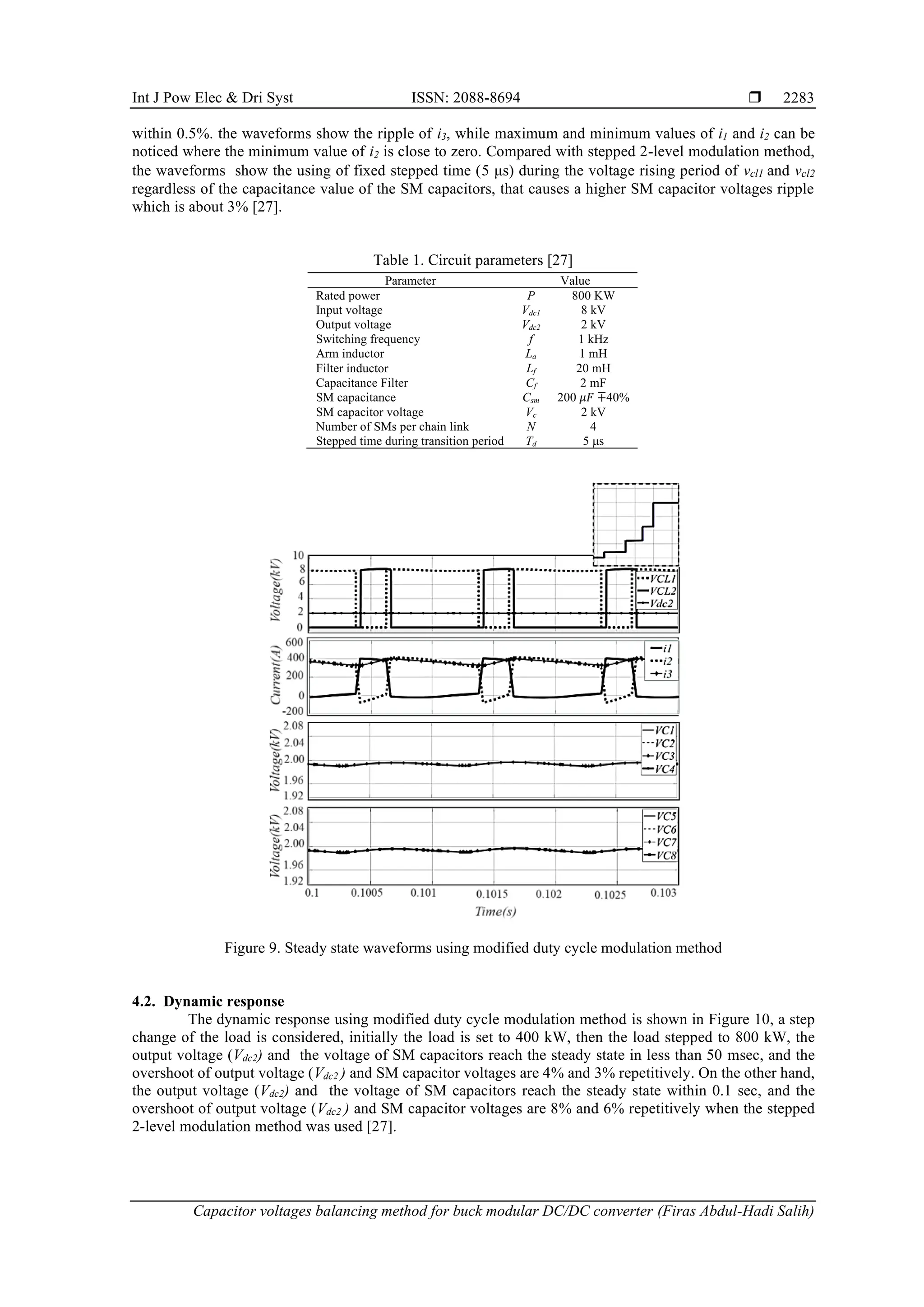 Capacitor voltages balancing method for buck modular DC/DC converter | PDF