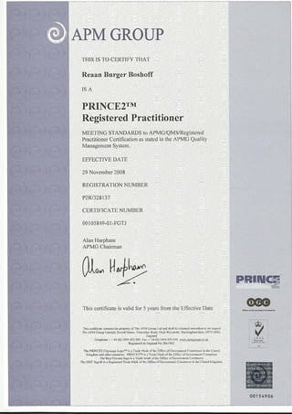 Prince2 Certificate