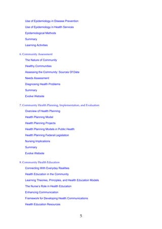 Community/Public Health Nursing; Promoting the Health of Populations ...