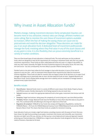 8
Why invest in Asset Allocation funds?
Markets change, making investment decisions fairly complicated. Equities can
becom...