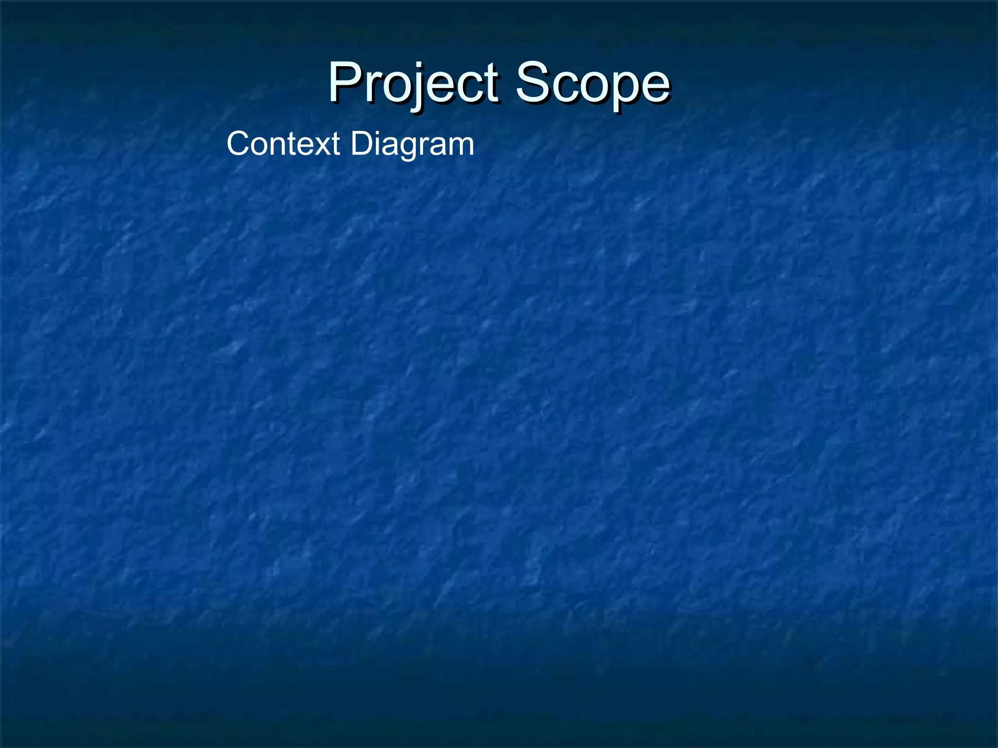 Project ScopeProject Scope
Context Diagram
 