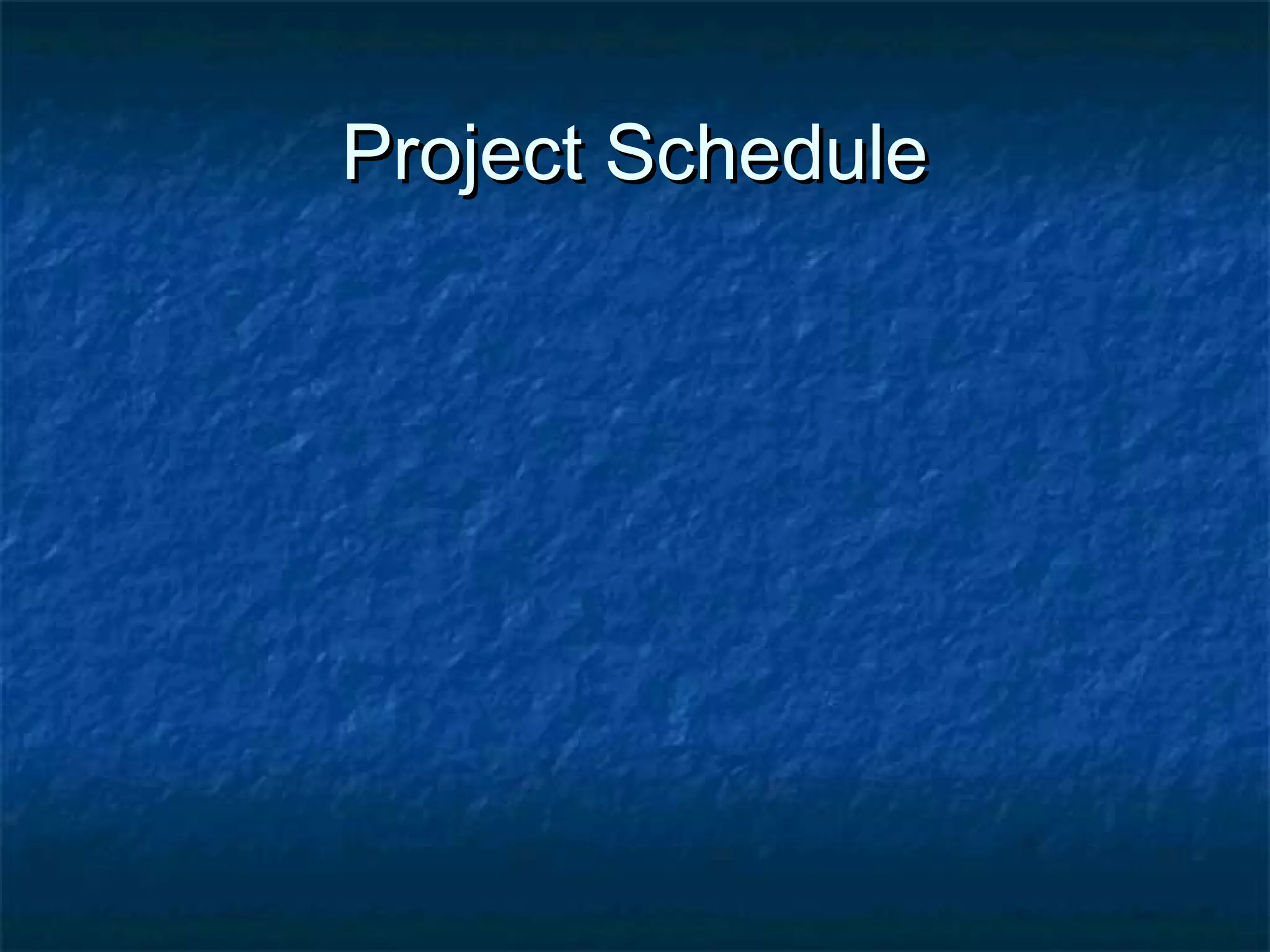Project ScheduleProject Schedule
 