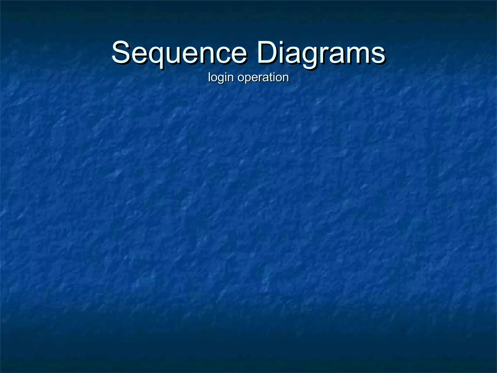 Sequence DiagramsSequence Diagrams
login operationlogin operation
 